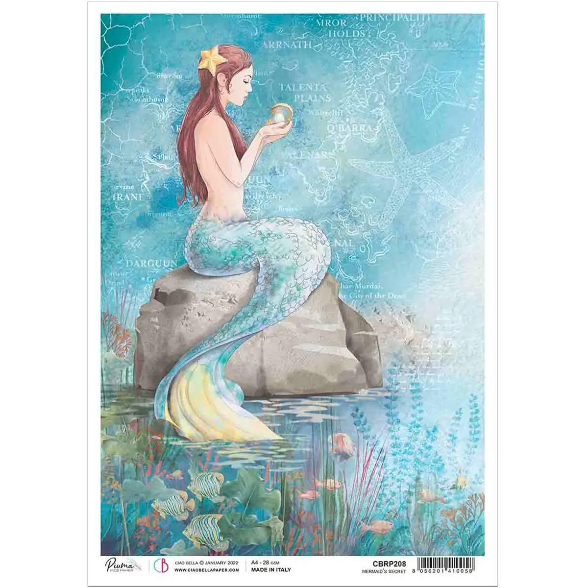 Ciao Bella Rice Paper A4 Mermaid's Secret 1