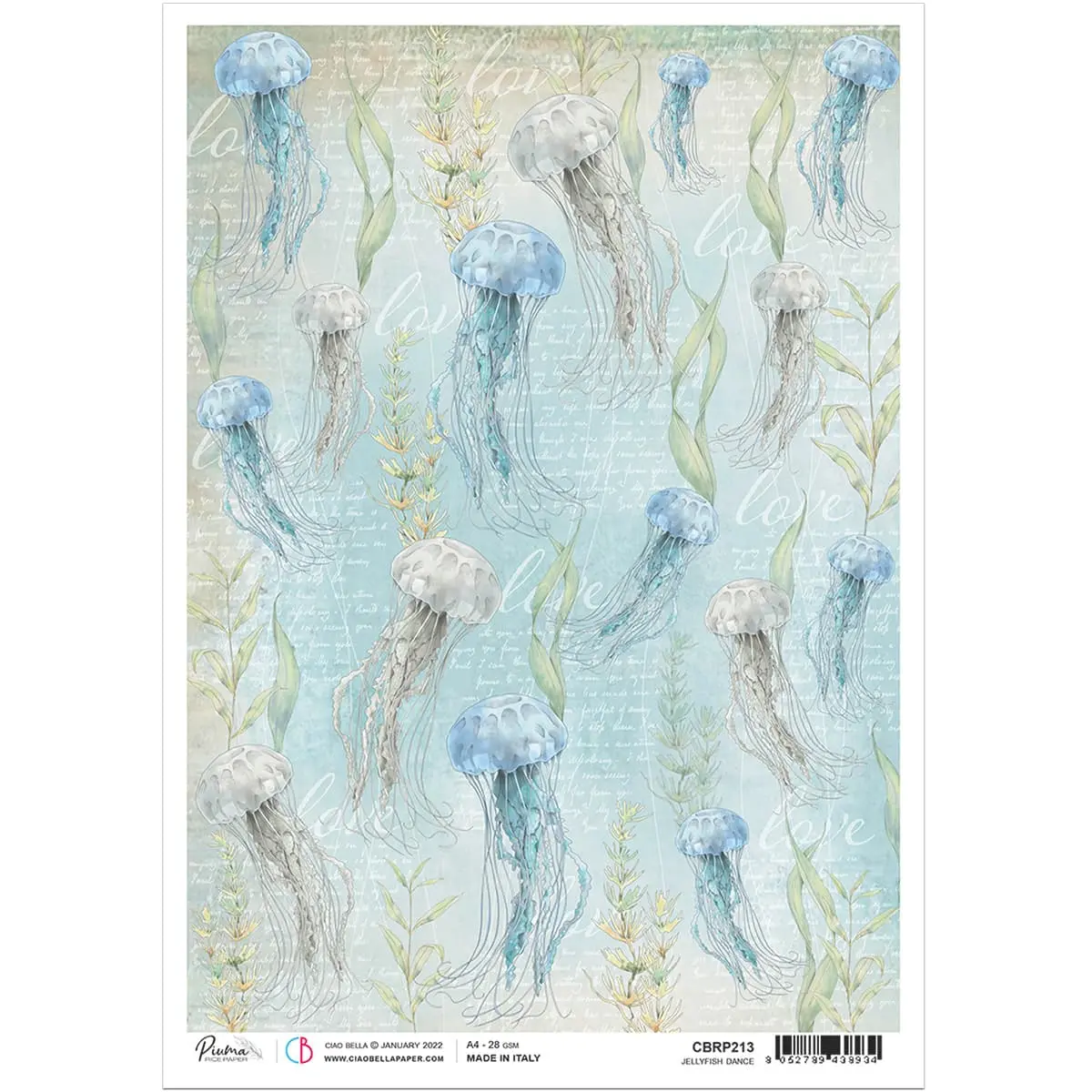 Ciao Bella Rice Paper A4 Jellyfish Dance 1