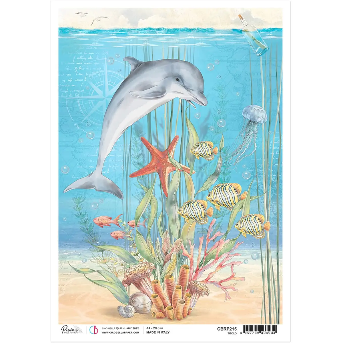 Ciao Bella Rice Paper A4 Message In A Bottle 1