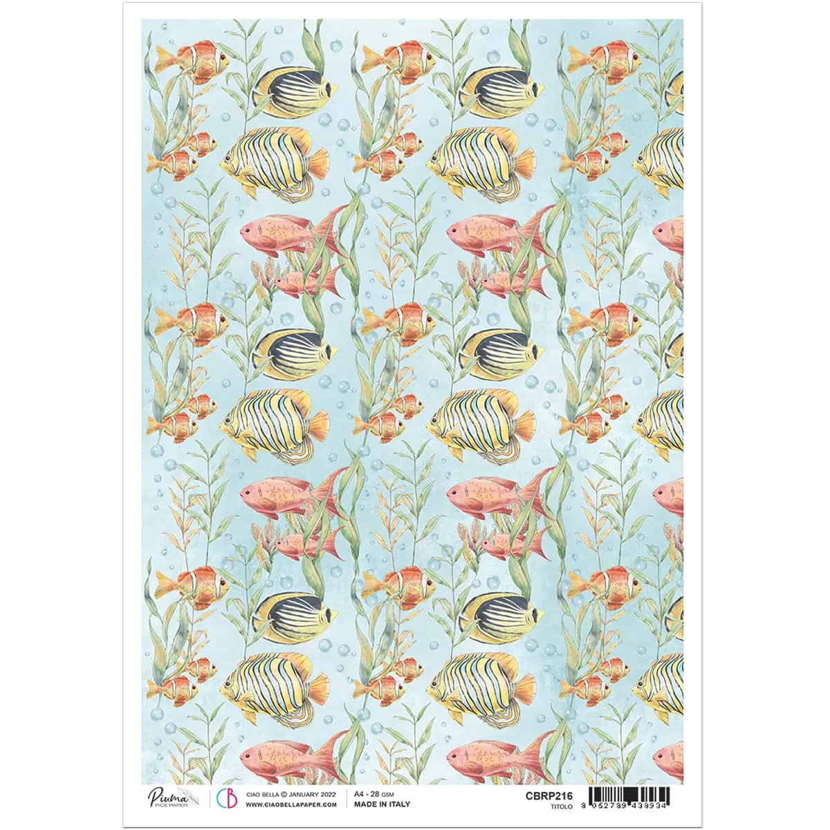 Ciao Bella Rice Paper A4 Fishes 1