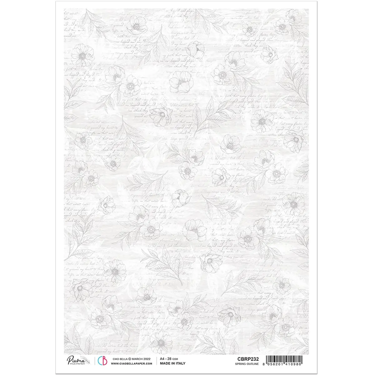 Ciao Bella Rice Paper A4 Spring Outline 1