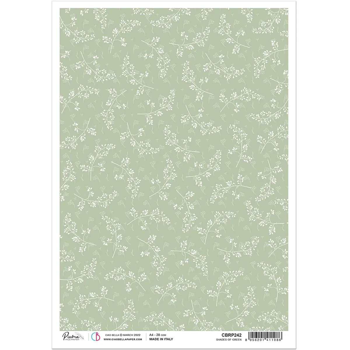 Ciao Bella Rice Paper A4 Shades Of Green 1