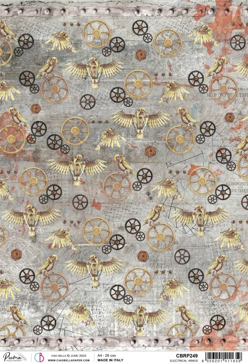 Ciao Bella Rice Paper A4 Piuma Electrical Wings - 5 Sheets 1