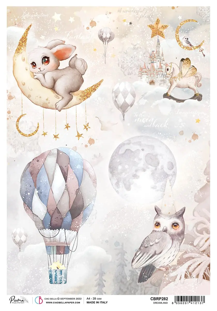 Rice Paper A4 Piuma Dreamland - 5 Sheets 1