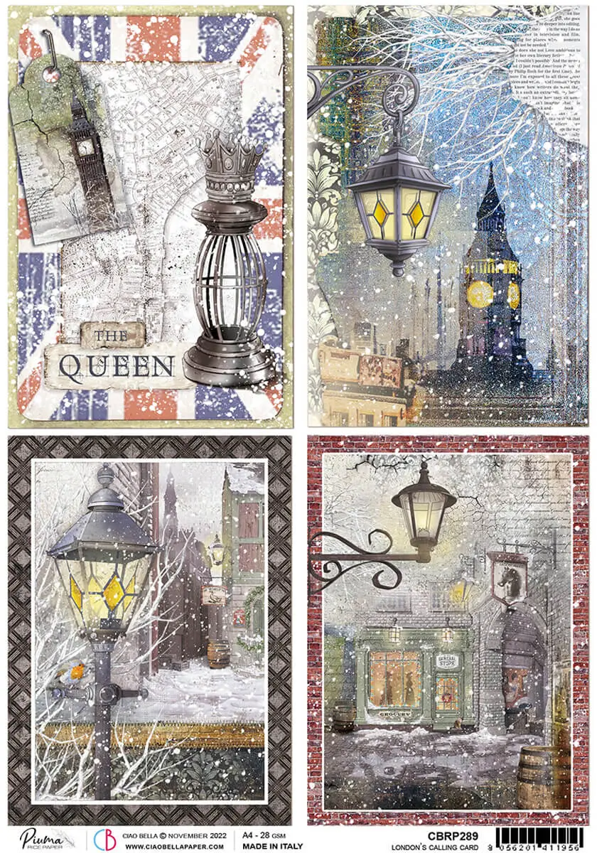 Rice Paper A4 Piuma London's Calling Cards - 5 Sheets 1
