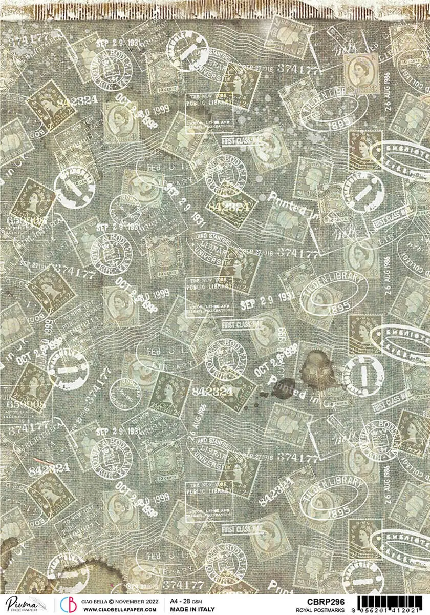 Rice Paper A4  Piuma Royal Postmarks - 5 Sheets 1
