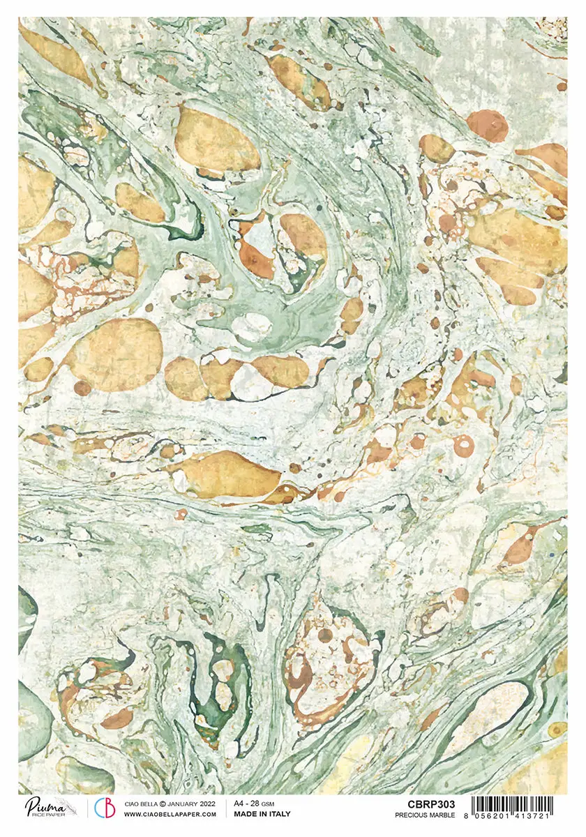 Rice Paper A4 Piuma Precious Marble - 5 Sheets 1