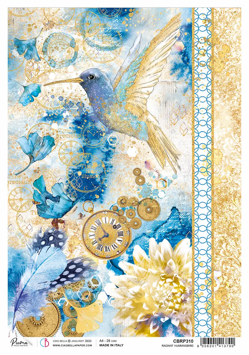 Rice Paper A4 Piuma Radiant Hummingbird - 5 Sheets 1