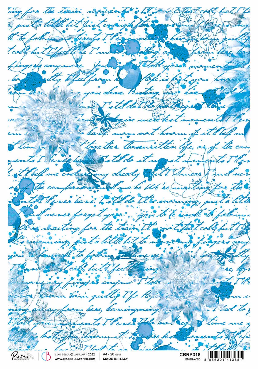 Rice Paper A4 Piuma Engraved - 5 Sheets 1