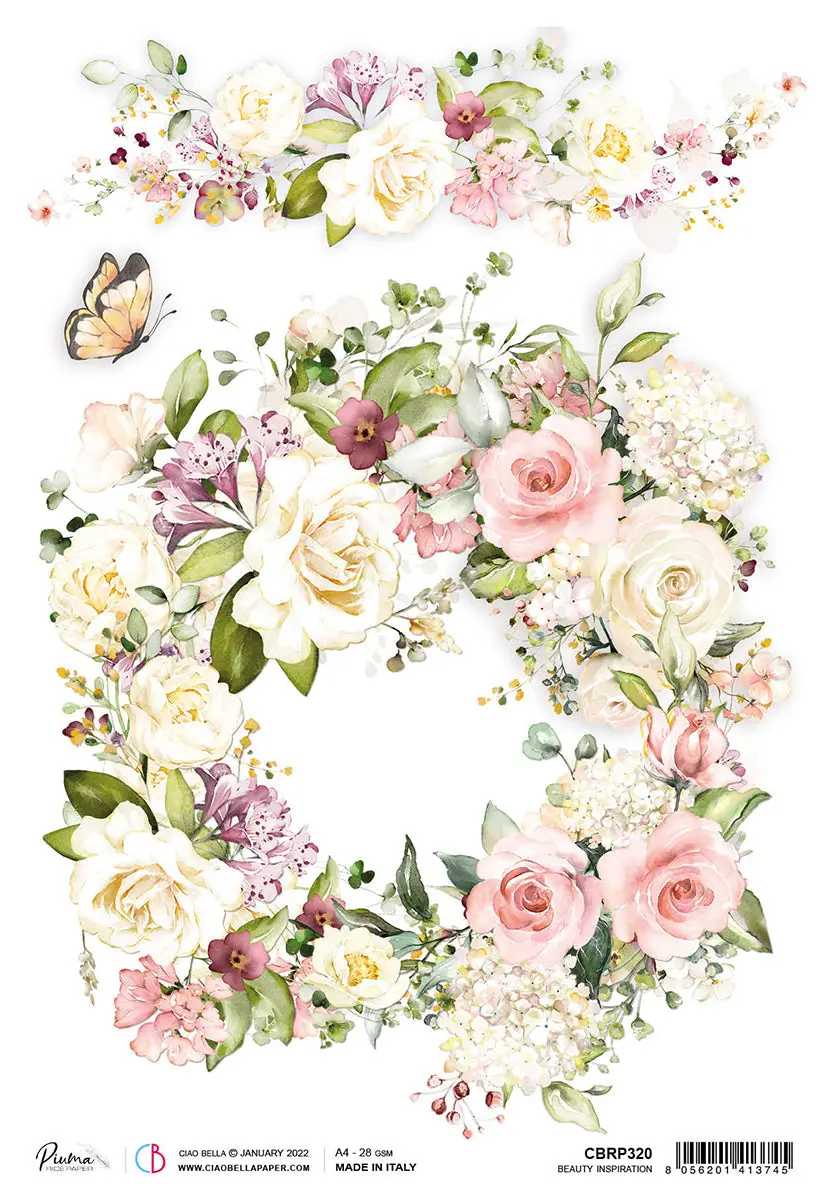 Ciao Bella Rice Paper A4 Piuma Beauty Inspiration - 5 Sheets 1