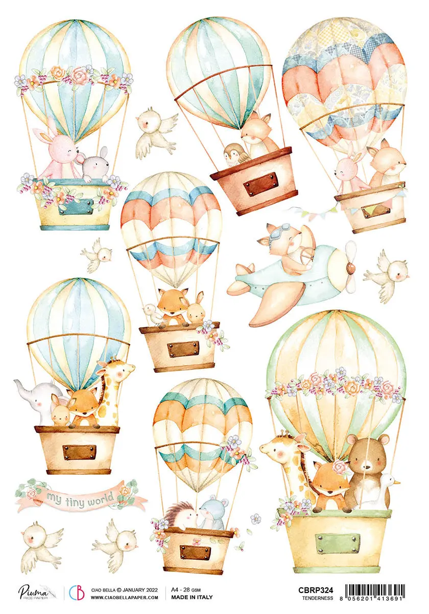 Ciao Bella Rice Paper A4 Piuma Tenderness - 5 Sheets 1