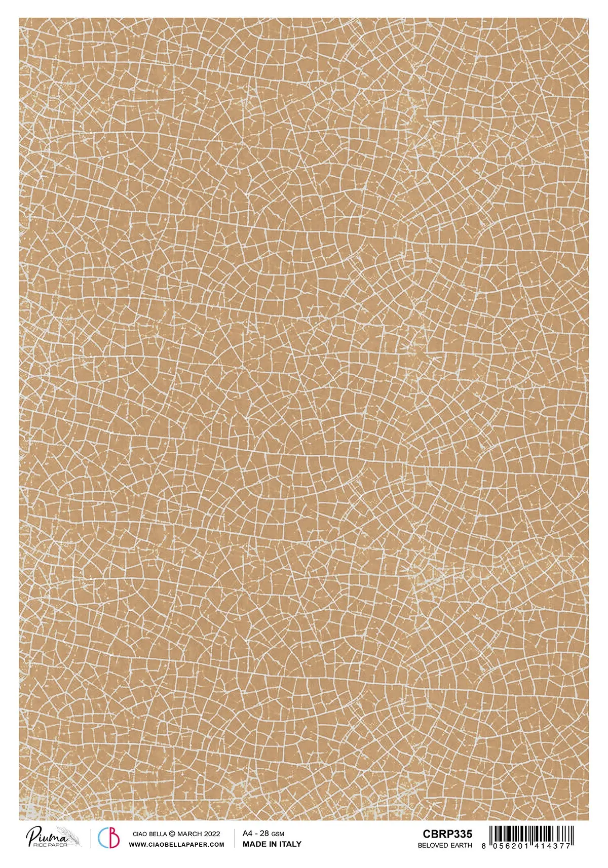 Ciao Bella Rice Paper A4 Piuma Beloved Earth - 5 Sheets 1