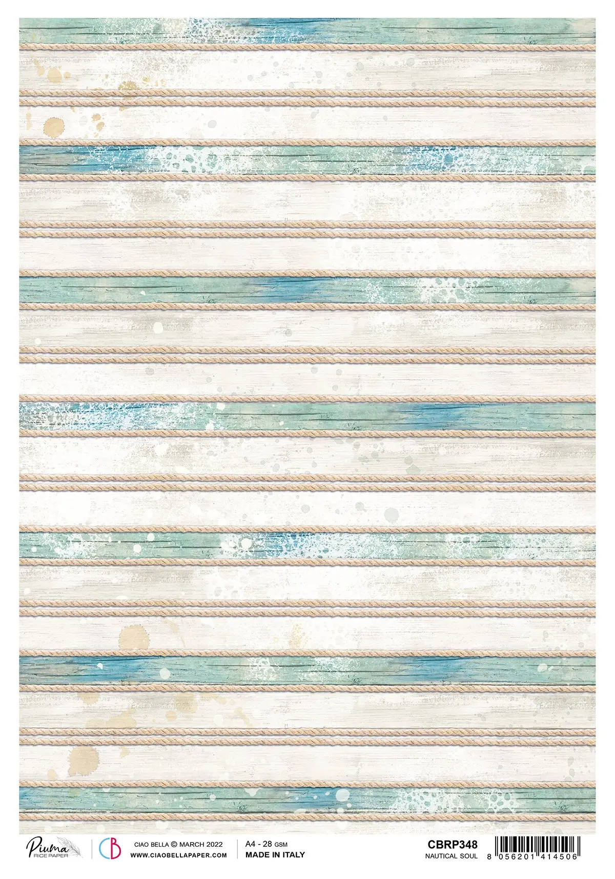Ciao Bella Rice Paper A4 Piuma Nautical Soul - 5 Sheets 1