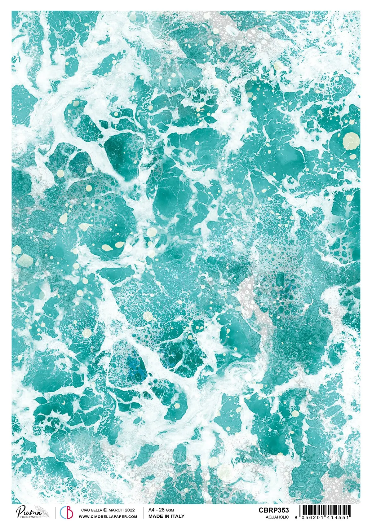 Ciao Bella Rice Paper A4 Piuma Aquaholic - 5 Sheets 1