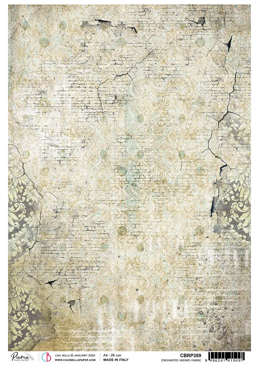 Rice Paper A4 Piuma Enchanted Wizard Fabric - 5 Sheets 1