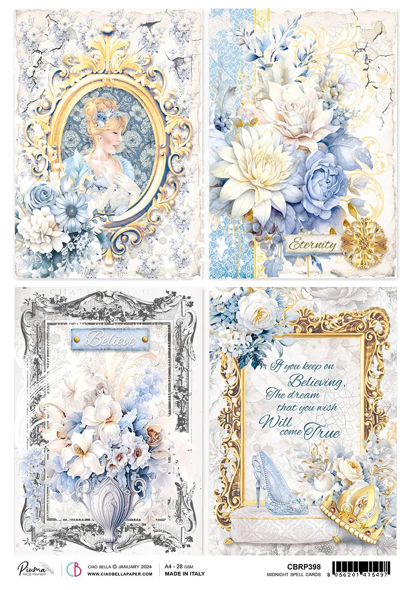 Rice Paper A4 Piuma Midnight Spell Cards - 5 Sheets 1