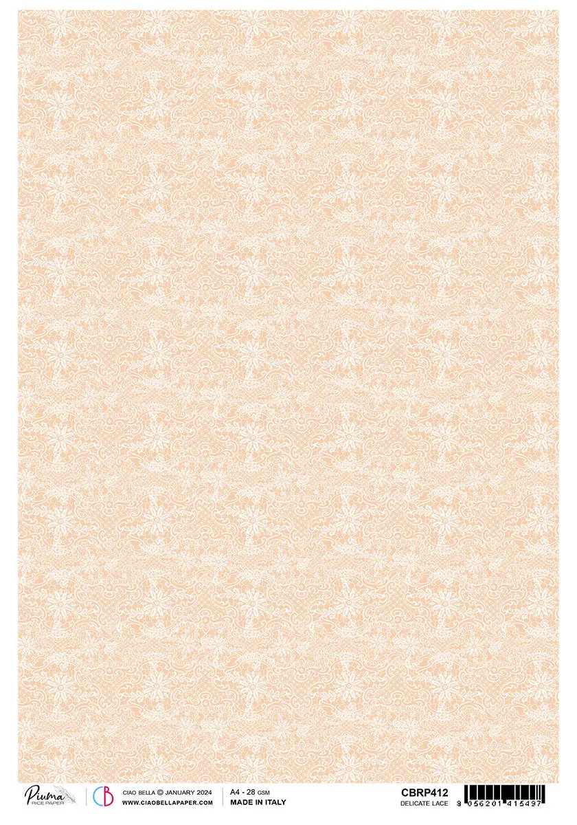 Rice Paper A4 Piuma Delicate Lace - 5 Sheets 1