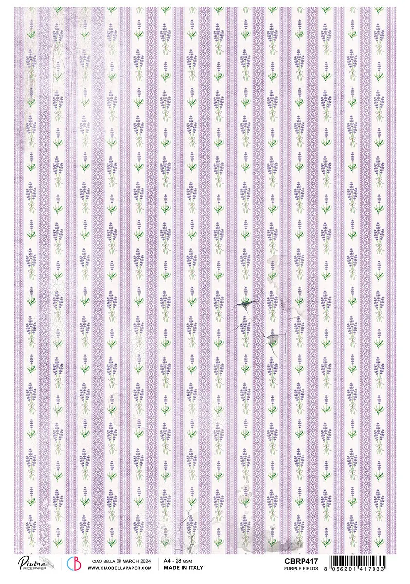 Rice Paper A4 Piuma Purple Fields - 5 Sheets 1