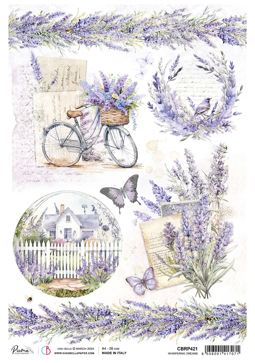 Rice Paper A4 Piuma Whispering Dreams - 5 Sheets 1