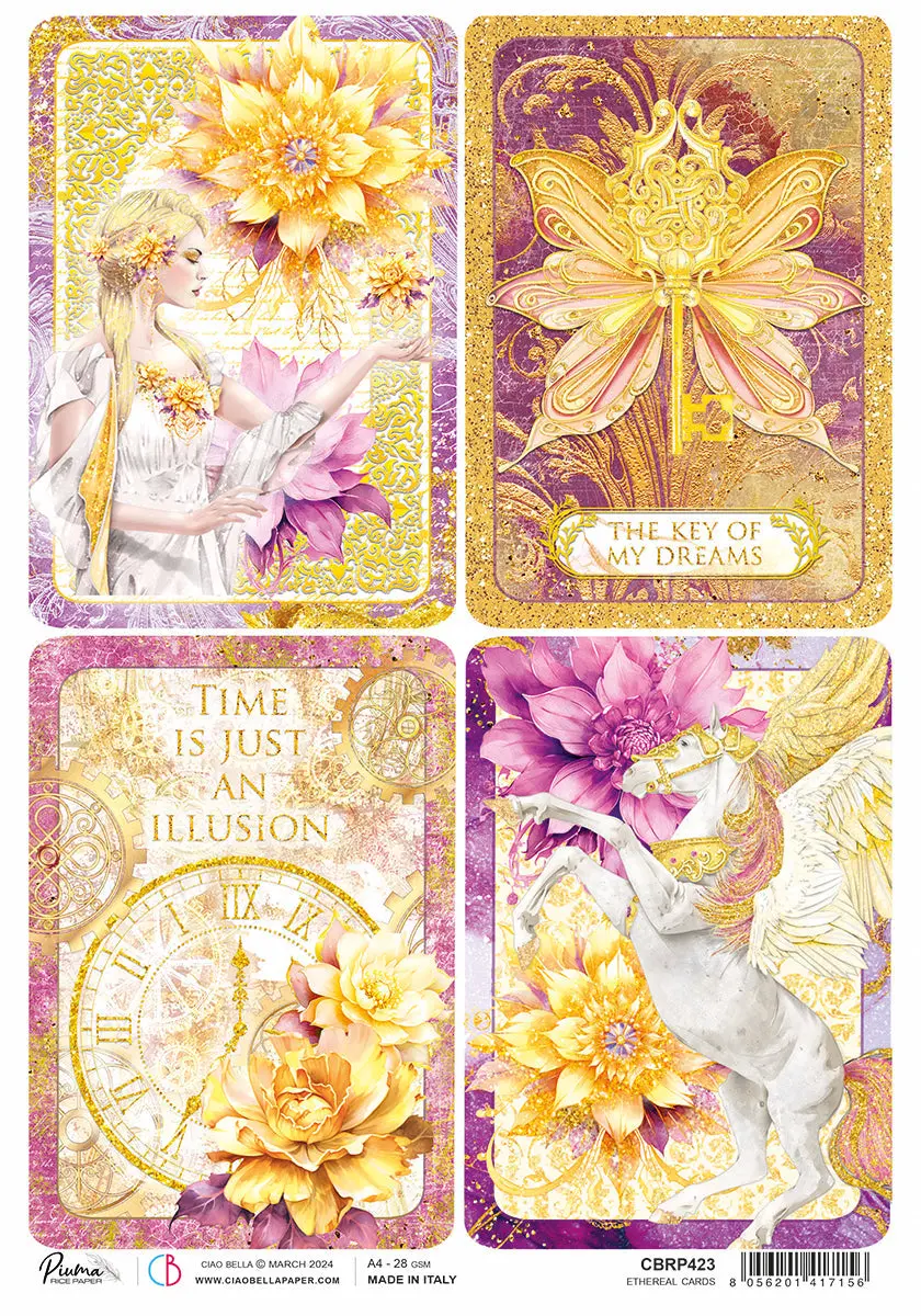 Rice Paper A4 Piuma Ethereal Cards - 5 Sheets 1