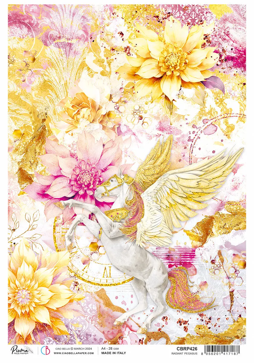Rice Paper A4 Piuma Radiant Pegasus - 5 Sheets 1