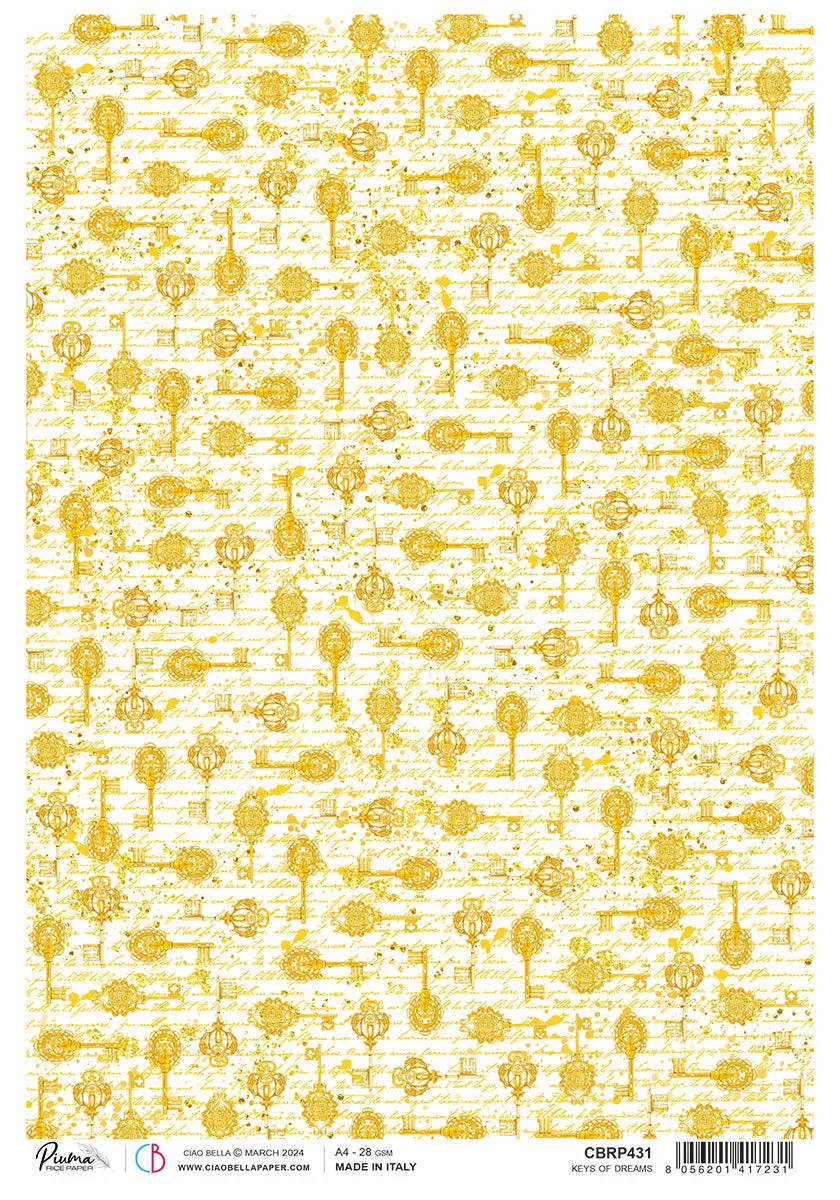 Rice Paper A4 Piuma Keys Of Dreams - 5 Sheets 1