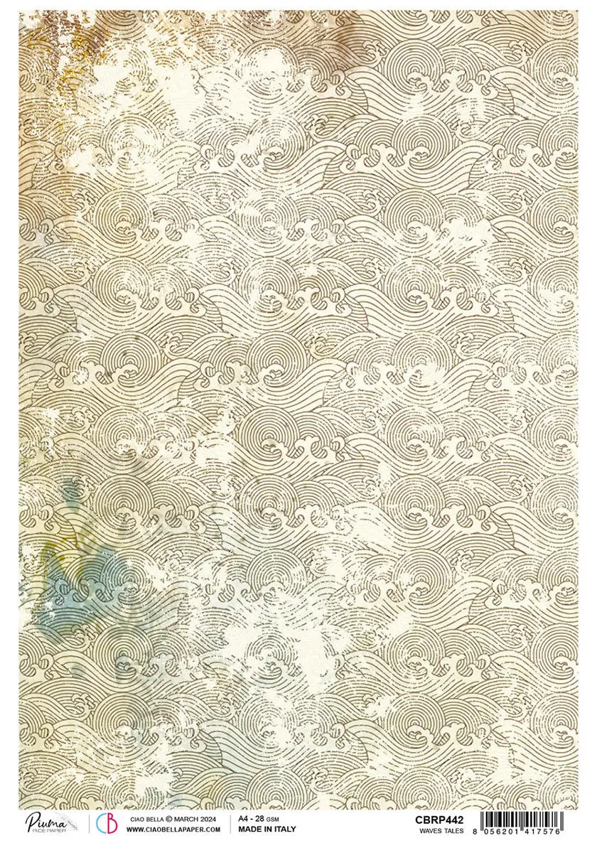 Rice Paper A4 Waves Tales - 5 Sheets 1