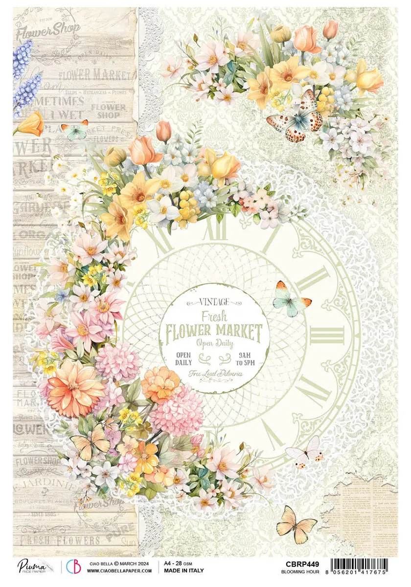 Rice Paper A4 Blooming Hour - 5 Sheets 1