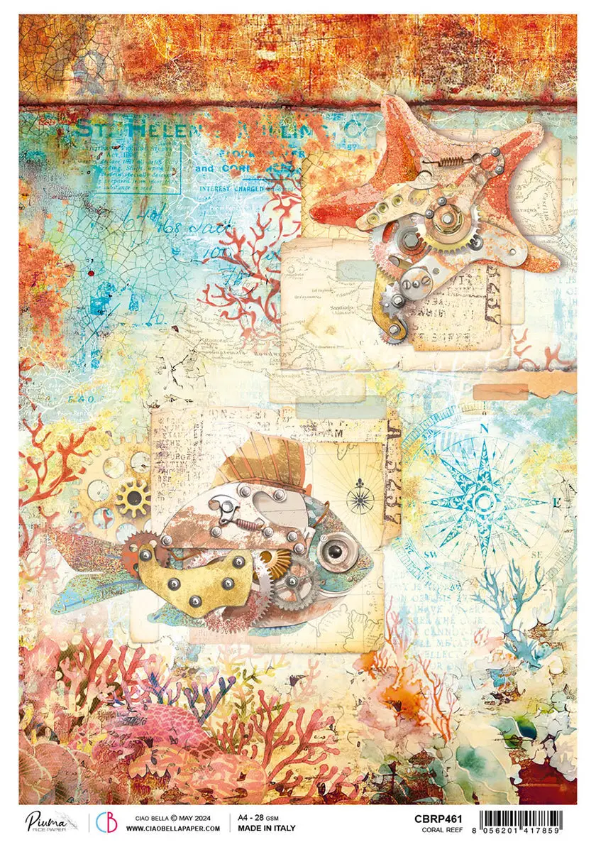Rice Paper A4 Coral Reef - 5 Sheets 1