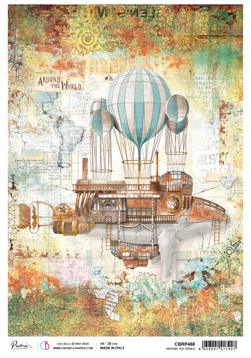 Rice Paper A4 Around The World - 5 Sheets 1