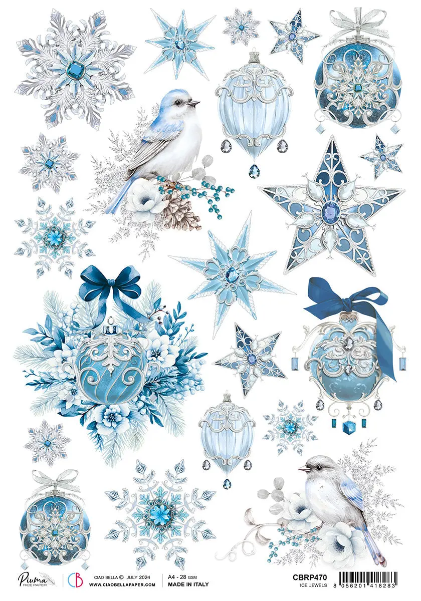 Rice Paper A4 Ice Jewels - 5 Sheets 1