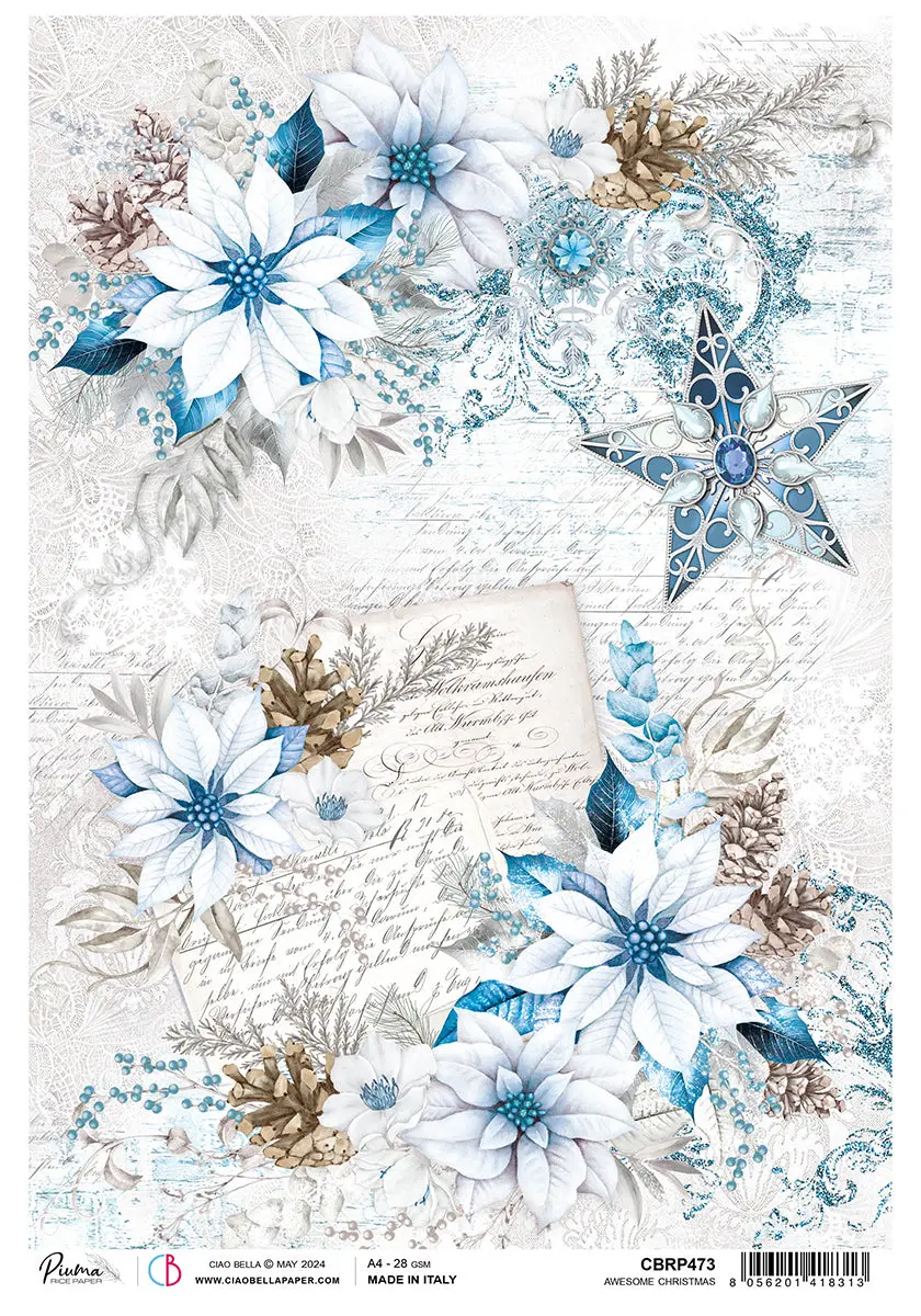 Rice Paper A4 Awesome Christmas - 5 Sheets 1