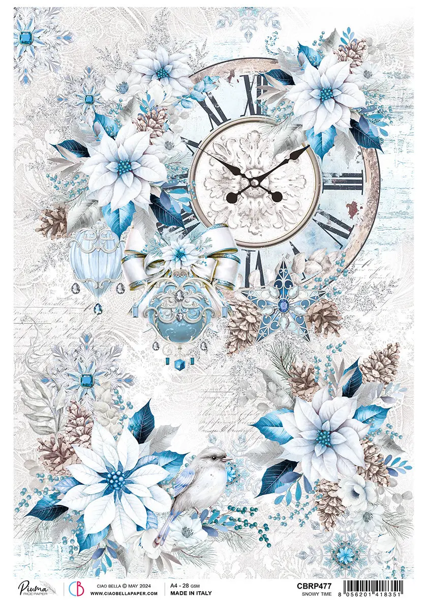 Rice Paper A4 Snowy Time - 5 Sheets 1