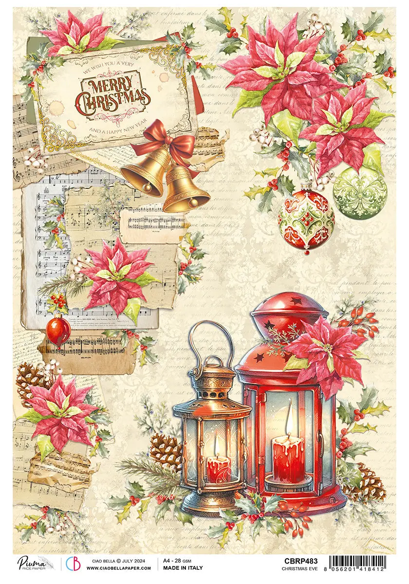 Rice Paper A4 Christmas Eve - 5 Sheets 1