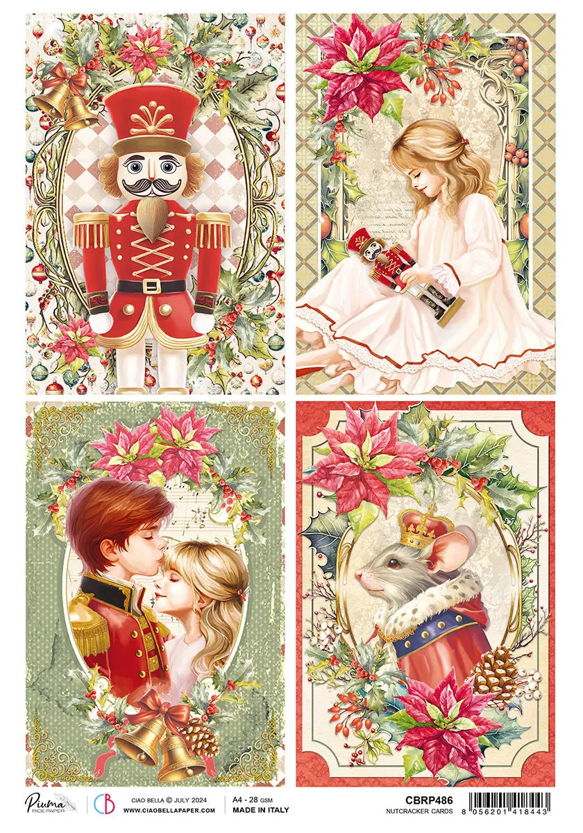 Rice Paper A4 Nutcracker Cards - 5 Sheets 1