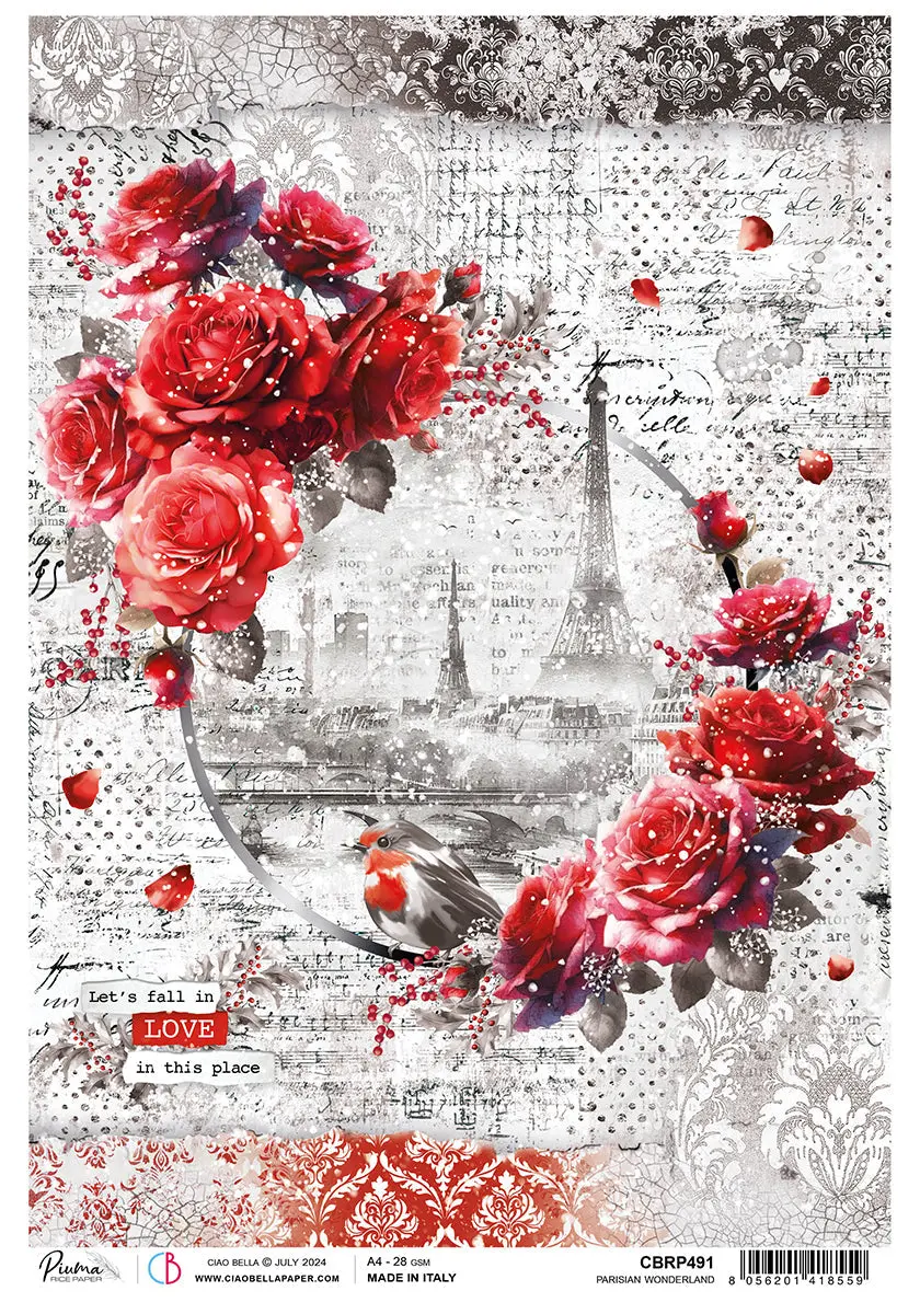 Rice Paper A4 Parisian Wonderland - 5 Sheets 1