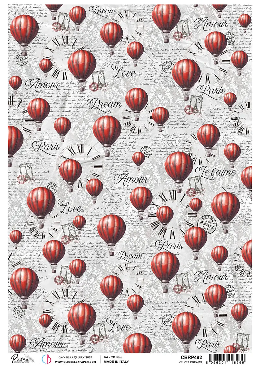 Rice Paper A4 Velvet Dreams - 5 Sheets 1
