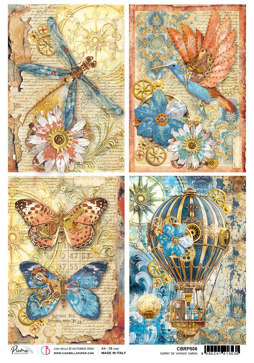 Rice Paper A4 Esprit De Voyage Cards 1