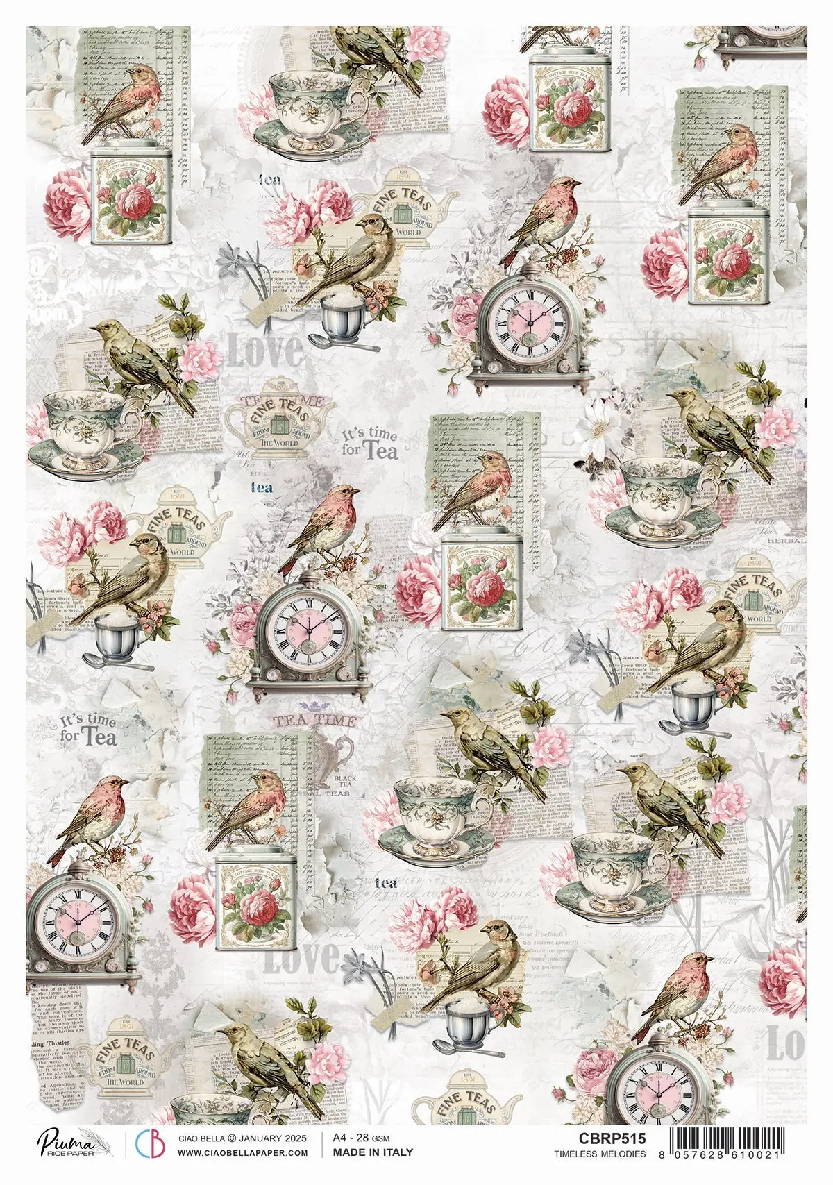 Rice Paper A4 Timeless Melodies - 5 Sheets 1