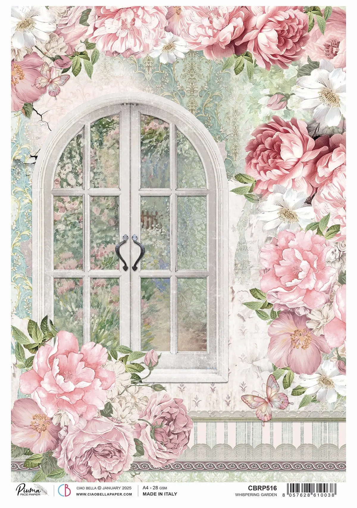 Rice Paper A4 Whispering Garden - 5 Sheets 1