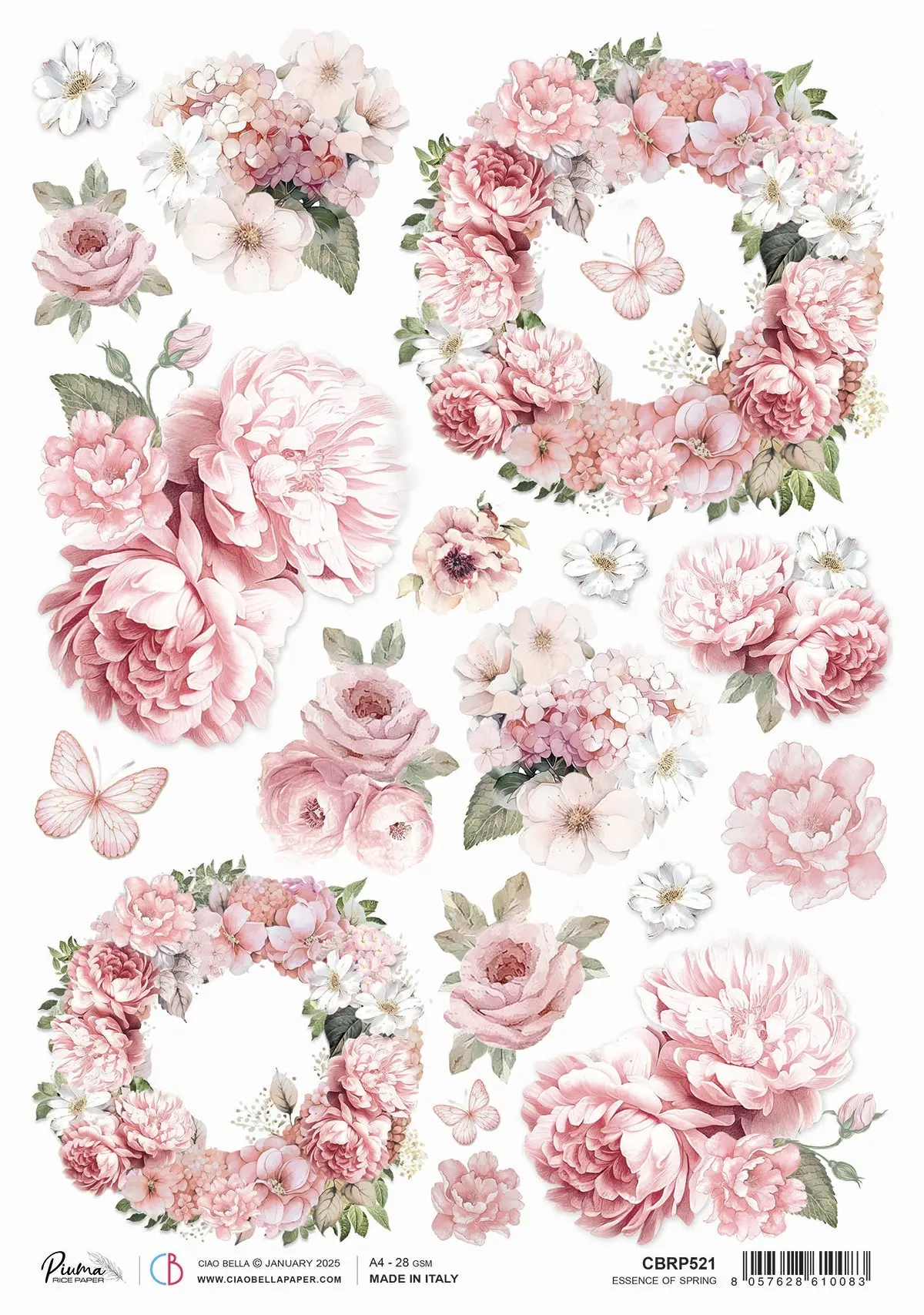 Rice Paper A4 Essence Of Spring - 5 Sheets 1