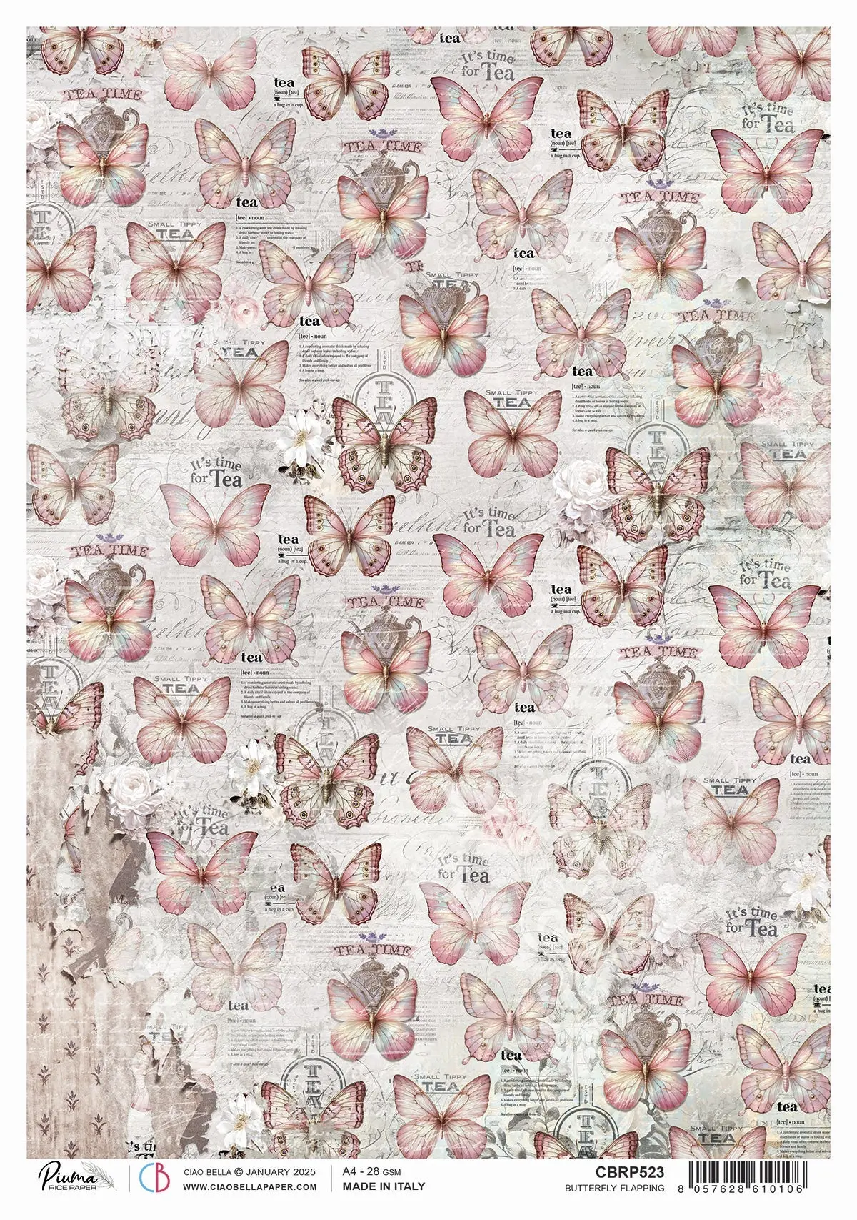 Rice Paper A4 Butterfly Flapping - 5 Sheets 1