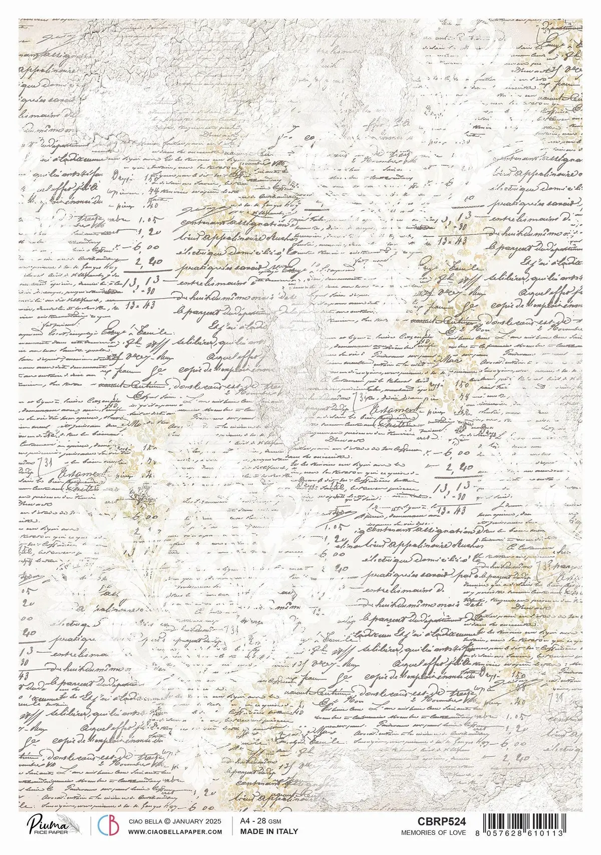 Rice Paper A4 Memories Of Love - 5 Sheets 1