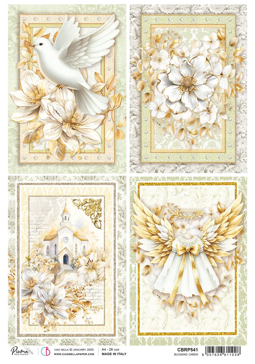 Rice Paper A4 Blessing Cards - 5 Sheets 1