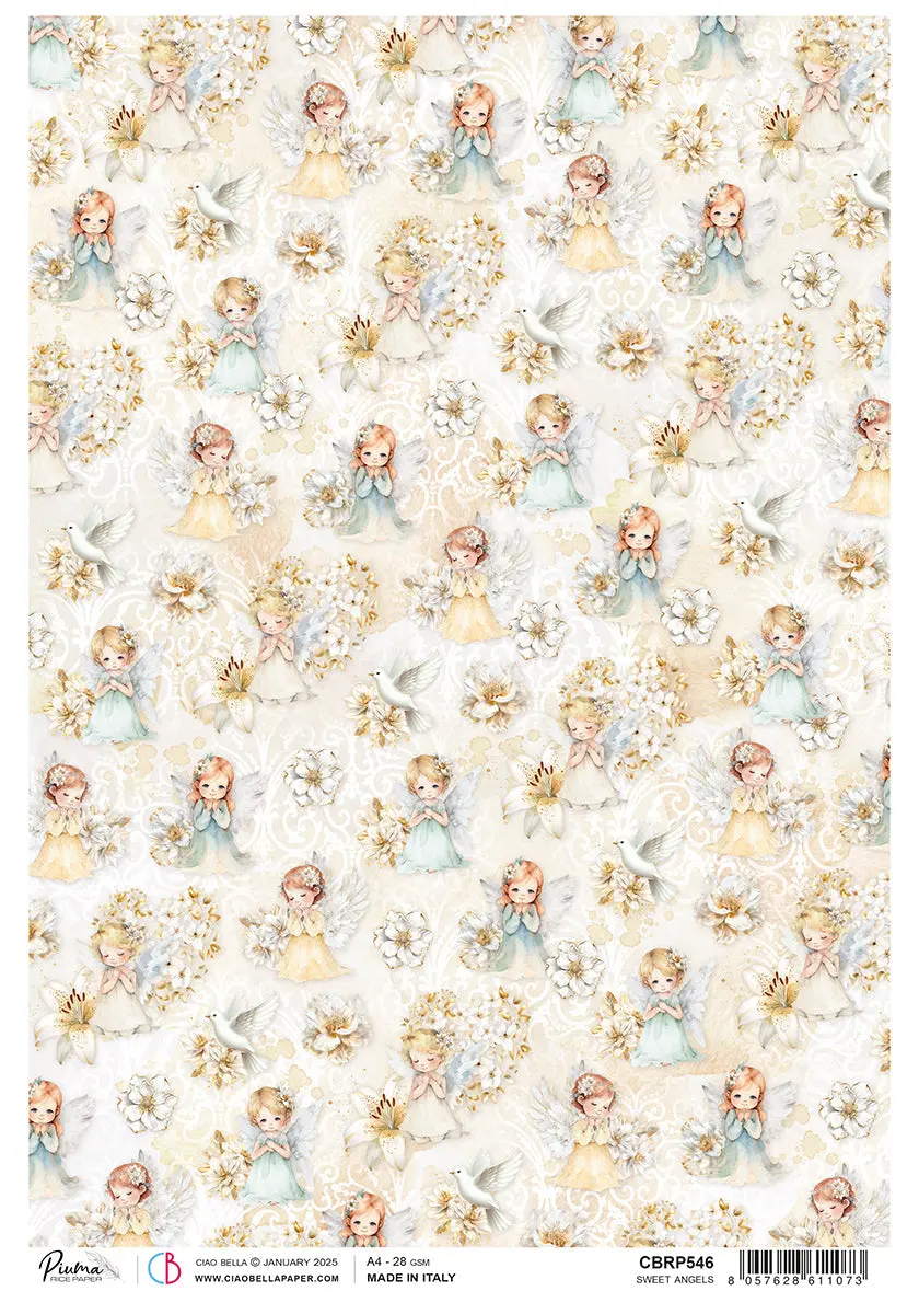 Rice Paper A4 Sweet Angels - 5 Sheets 1