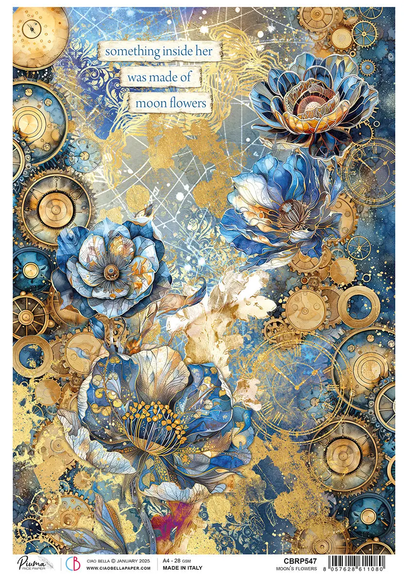 Rice Paper A4 Moon's Flowers - 5 Sheets 1