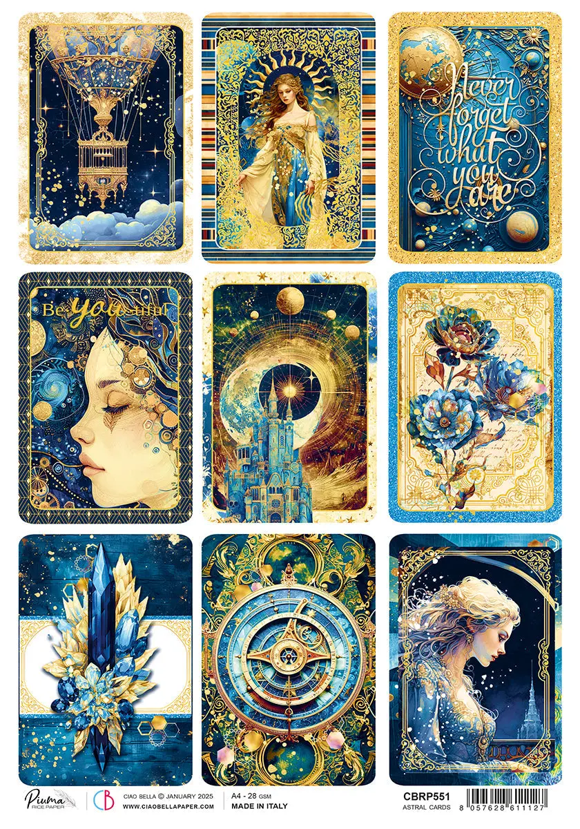 Rice Paper A4 Astral Cards - 5 Sheets 1