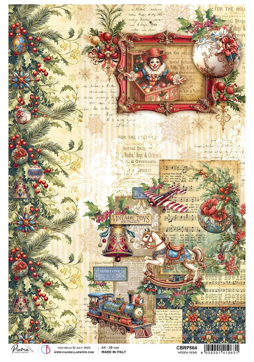 Rice Paper A4 Hidden Gems - 5 Sheets 1