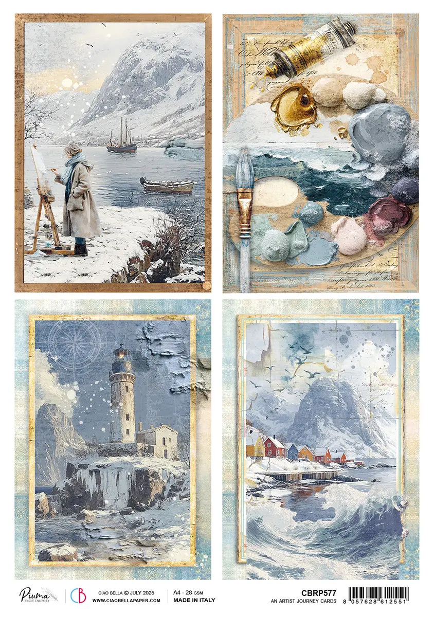 An Artist Journey Rice Paper A4 An Artist Journey Cards - 5 Sheets 1