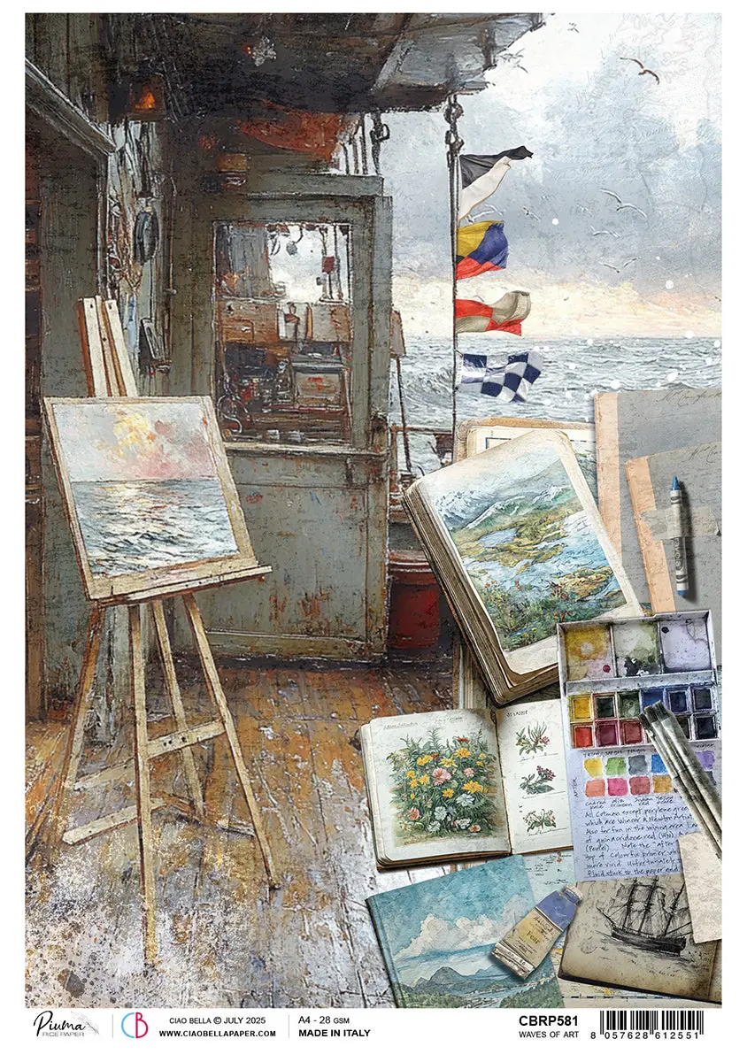 An Artist Journey Rice Paper A4 Waves Of Art - 5 Sheets 1